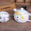 2017Christmas for kids best gift of snowman porcelain cartoon animal teapot novelty ceramic lovely snowman tea set ,set of 4