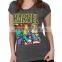 Womens Marvel Group Shot Heather Charcoal T-shirt