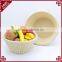 Wholesale custom made round fruit basket beige color bulk wicker baskets