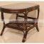 Rattan Wicker Handmade Oval Coffee Table with Glass