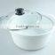 Great White Ceramic Cooking Pot With Two Handles, Porcelain Tureen With glass cover