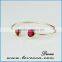 Women Pendant Expandable Glass Bangle Adjustable Birthstone Charm Bracelet