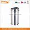 lobby square stainless steel swing top waste bin