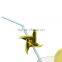 2017 New 250*5mm special shaped Flexible Windmill drinking straw for christmas decor