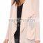 Woman Korean style fashion beige color long sleeve military chiffon blazer