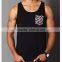 Custom cheap men's running singlet with pocket