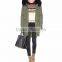 Customized Lady Apparel Black Warm Comfortable Fur-timmed Hooded Cotton Parka(DQM009C)