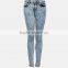 Top quality women acid wash denim women acid wash skinny jeans