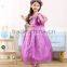 MGOO Winter Fashion Forzen Purple Princess Dress Satin With Gold Chain Party Gowns For Kids