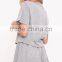 Cheap Price Custom Logo Print Ladies Pajamas Short Pyjama Summer Grey Loungwear Set