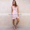Falbala ruffle frill mini slip with adjustable strap lady's short wrap dress