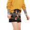 2017 OEM Spring Black Canvas Ivy Flower Embroidered Mini Skirts