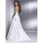 High Quality Taffeta Spaghetti Material Beaded Bridal Wedding Gown Custom Made