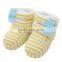 stripe pattern super soft thick warm newborn baby shoes