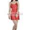 2016 Sexy Red family bathrobe sleepwear transparent chemise lingerie