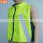 Custom oxford fabric fluorescent yellow reflective sleeveless jacket