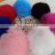 Factory wholesale fluffy and cute diameter 6 7 8 9 cm rabbit fur pom pom ball keychain