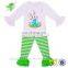 2019 Spring Baby Long Sleeve Shirt Green White Strip Pant Kid Boutique Persnickety Remake Easter Clothes Wholesale Smocked Cloth