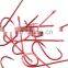 Strong Mustad 90234NP Fishing Hooks Long Blood Worm Lure Bait Hook Fashion Red High Strength Barbed Circle Tackles 1-12# Pesca