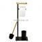 Hot Sale Iron Powder Coating Bamboo Toilet Brush & Paper Roll Holder