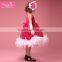 Free shipping 2015 New Design baby girls red soft feather dress