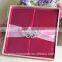 Elegant Customized Silk Invitation Boxes with Brooch Wedding Invitation Card Box
