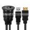 USB 2.0 3.0 Male to Female USB Car Dashboard Flush Panel Mount Waterproof Extension Cable For Truck Boat Motorcycle