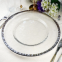 13-inch Clear Glass Round Hammered Charger Plates With Rose Gold Rimmed for Weddings Churches Restaurants and Events