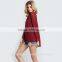 Woman T-shirts chiffon long Sleeve T-shirt Women Round Neck Casual Loose T-shirt TS086