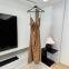 European and American style sexy backless V-neck slim fit hanging flute dress