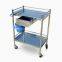 Thickened Stainless Steel with One Drawer Medical Beauty Cart Rack Hospital Nursing Treatment Trolley