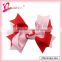 Red loving heart ribbon bow hairgrips for Valentine's day gift ladies fancy hair clips (QRJ-0007)
