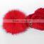 Wholesale Fashion Ladies Printed Real Fur Detachable Pom Pom Beanie Cap