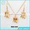 Gold Jewelry Cute Fancy Dragonfly Earring Necklace Jewelry Set