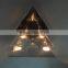 Triangle cheap christmas tree glass candle holder black