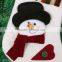 2016 New design christmas decoration socks christmas snowman white socks