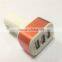 3 Port Usb Car Charger Aluminum Cover 5v/3.1A USB Car Charger Whosale