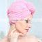 High quality super-thick microfiber hair drying cap lady gym swimming shower pink yellow hair fast dry drying cap turban towel