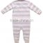 2016 Small boy baby yarn dye cotton polyester baby stripe romper with button