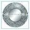 Silvery Frame with Golden Lace Mosaic Frame MDF Handmade Beveled Glass Mirror Mosaic Tile