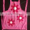 children kitchen apron&painting apron with customized logo cotton fabric new design flower embroidered