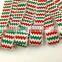 Green White Red Chevron Hair Band Fold Over Elastic Hair Tie Wholesale For Christmas