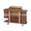 factory Best selling hotel restaurant room service stainless steel & wood housekeeping Commercial Design cart trolley