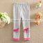 2-6Y (K1805#White&grey) Wholesale children garment cotton knit jersey baby girl leggings