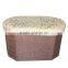 Custimized Oval Shape Foldable Storage Ottoman
