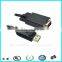 180cm black dp cable male to male dp to vga