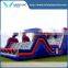 Outdoor red and blue giant adult inflatable obstacle course equipment