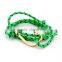 Fashion popular nautical navy style fish hook leather braided bracelet for men