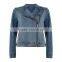 wholesale blue Denim Biker Jacket for women & girls women's cloth