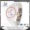 Pretty Fashion White Ceramic Waterproof Butterfly Buckle Quartz Watch